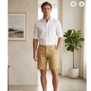 START. Tart Men's Flat-Front Chino Shorts - Tan. SIZE 38